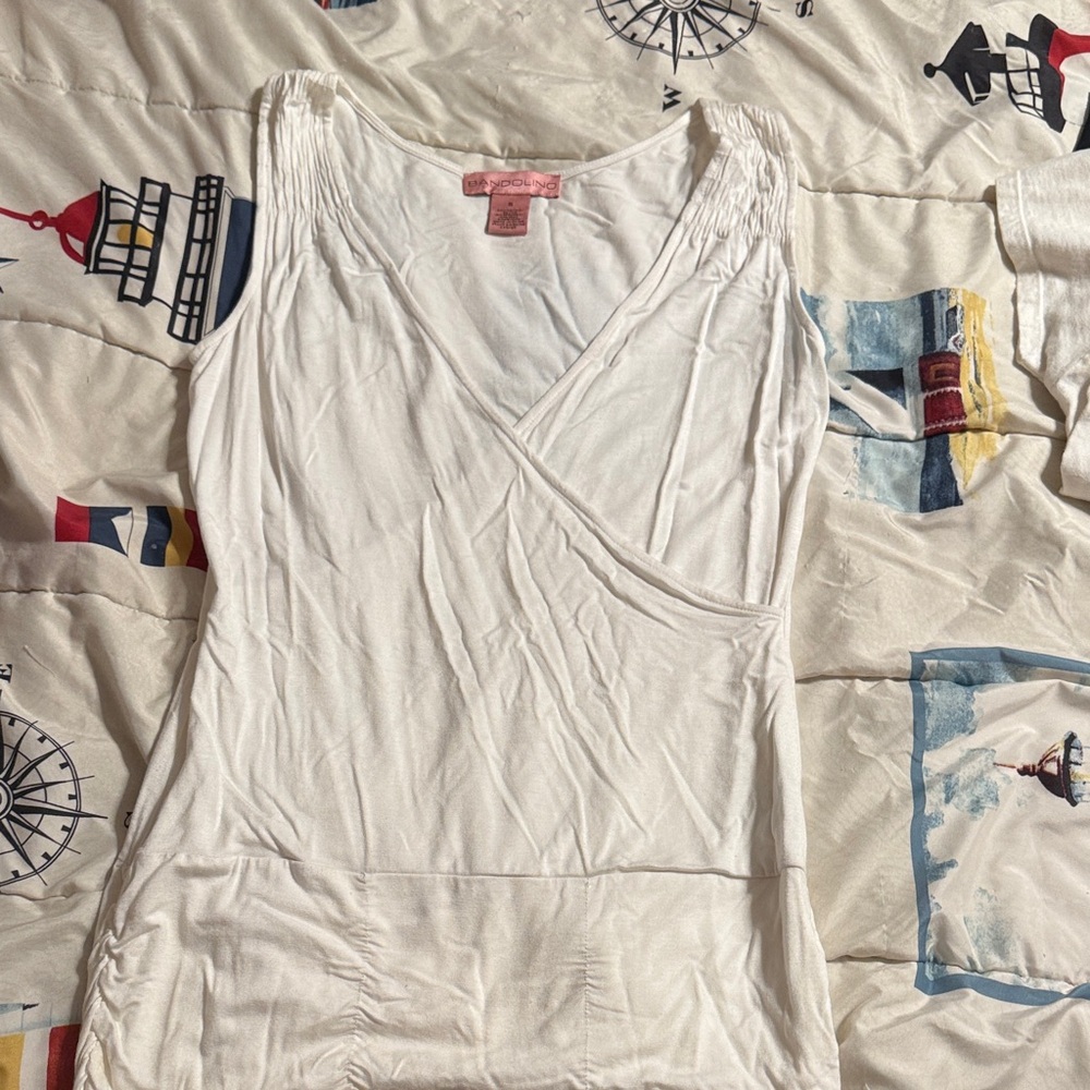 Bandolino White Wrap Tank Top